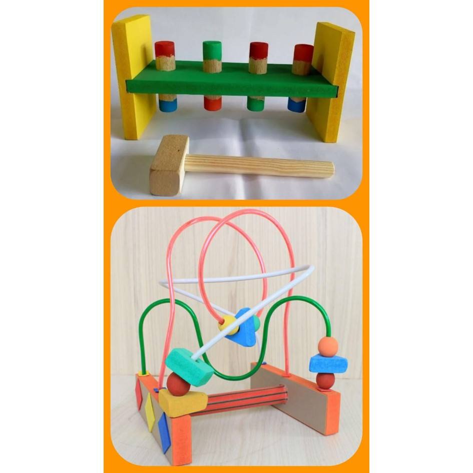 Conjunto Jogos Educativos Madeira Pedagógicos Brinquedo (Bate