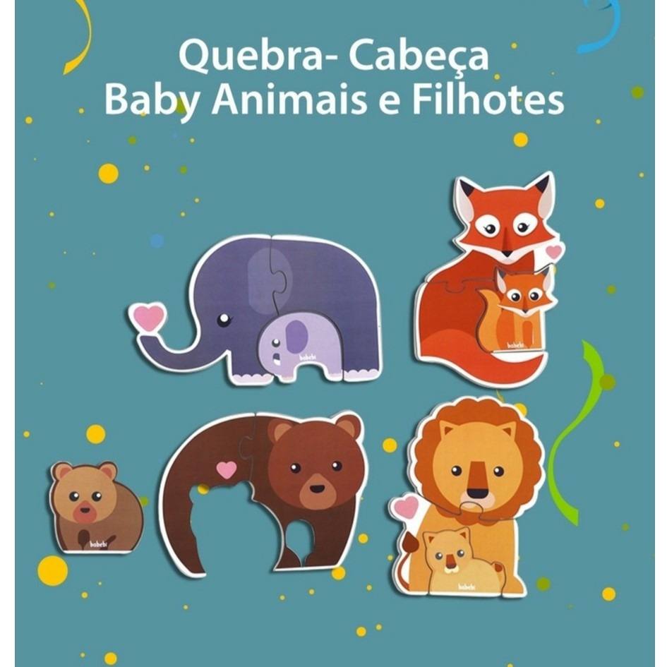 Quebra-Cabeça 2 Partes Animais da Floresta - Brinquedo educativo