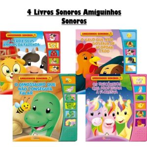 Kit Com 4 Livros Amiguinhos Sonoros