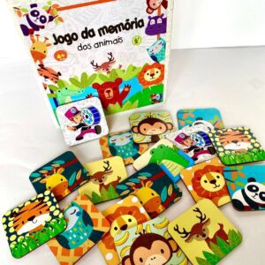 Jogo Da Memória Animais 24 Peças Madeira
