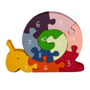 Quebra Cabeça Caracol Numerais 1 A 10 Madeira
