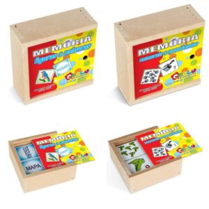 Kit 2 Jogos Da Memória Palavras + Numerais 40 Peças Madeira