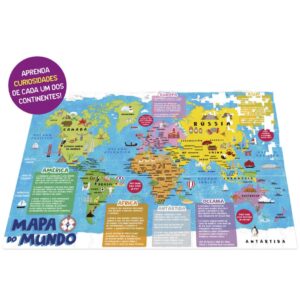 Quebra Cabeça Mapa Do Mundo - História E Geografia 200 Peças