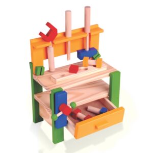 Bancada De Madeira+14 Ferramentas Oficina Divertida