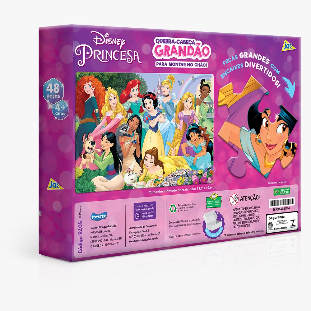 Quebra-Cabeça Grandão 48 Peças - Princesas Disney - MP Brinquedos