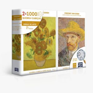 KIT 2 QUEBRA CABEÇAS 1000 PÇS CADA VAN GOGH OBRAS DE ARTE