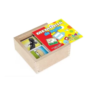 MEMORIA INGLÊS 40 PEÇAS MADEIRA CAIXA COM TAMPA CARLU