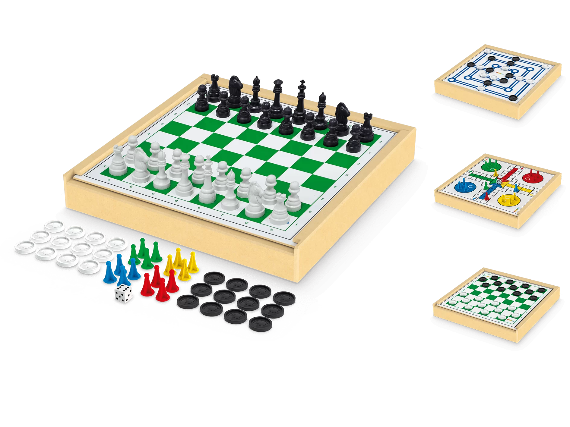 jogo 4 em 1 xadrez dama trilha ludo - 0246