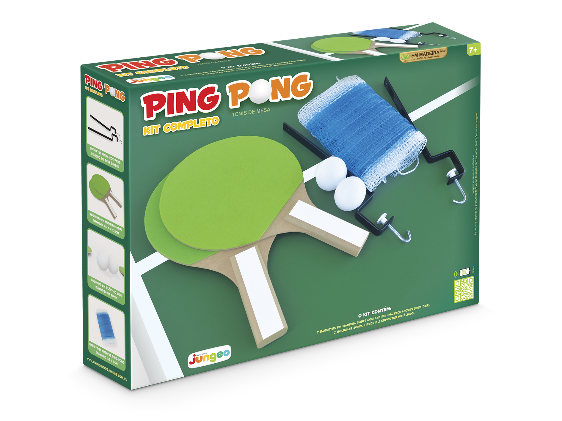 Ping Pong jogo completo com 2 raquetes e 3 bolinhas