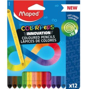 LÁPIS DE COR MAPED NÃO APONTA COLOR PEPS 12 CORES INFINITY