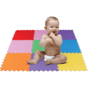 TAPETE TATAME EVA COLORIDO PARA BEBE 9 PÇ 28X28CM 8MM