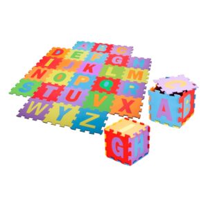 TAPETE BORRACHA EVA ABC ALFABETO COMPLETO 26 PÇ 28X28CM 8MM