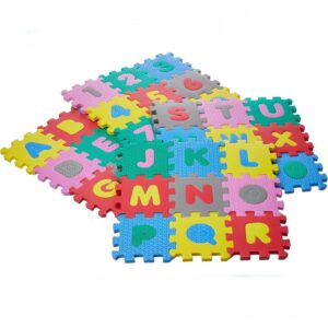 CASTELO ALFABETO EVA LETRAS E NÚMEROS COLORIDO 36PÇ 8X8CM