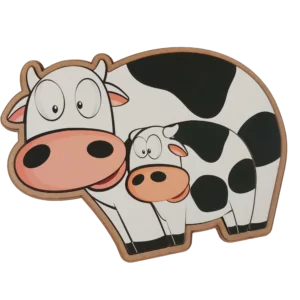 QUEBRA CABEÇA FAMÍLIA VACA 2 PEÇAS MADEIRA