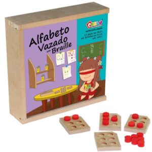 BRINQUEDO EDUCATIVO ALFABETO VAZADO BRAILLE + CAIXA C TAMPA