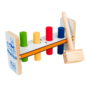 BATE MARTELO BRINQUEDO EDUCATIVO MADEIRA CARLU