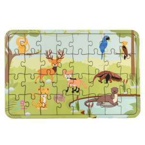 QUEBRA CABEÇA ANIMAIS BRASILEIROS EM EXTINÇÃO 32 PÇS MADEIRA