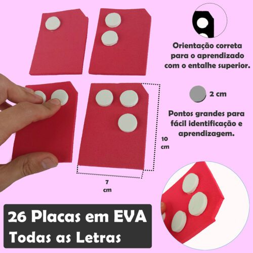 ALFABETO BRAILLE EVA  26 PEÇAS GRANDES ABECEDARIO INFANTIL - Image 2