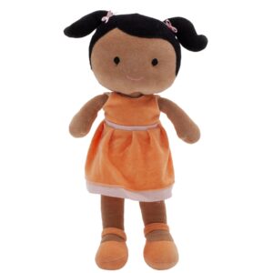 BONECA DE PANO JUJU NEGRA LAVÁVEL ANTIALÉRGICA 38 CM