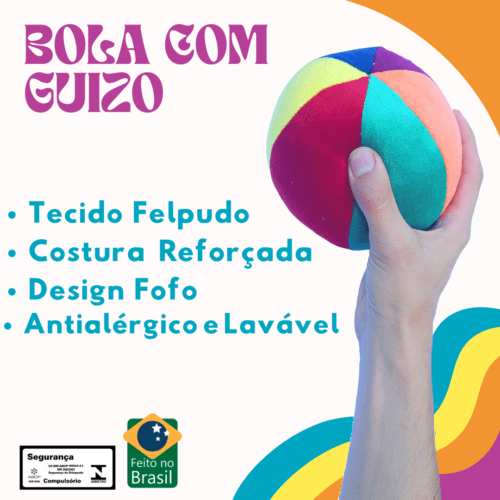 BOLA DE PANO PARA BEBÊS PELÚCIA ANTIALÉRGICO LAVÁVEL  12CM - Image 3