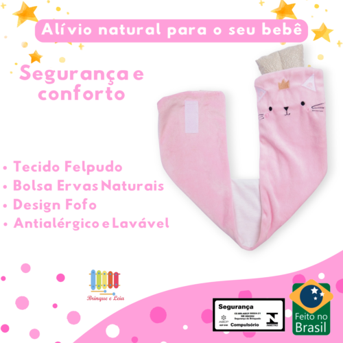 FAIXA TÉRMICA COM ERVAS ABDOMINAL PARA BEBÊS CÓLICA ROSA - Image 3