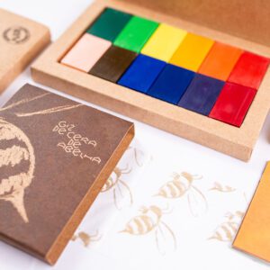 GIZ DE CERA DE ABELHA BLOCO KIT COM 12 CORES SORTIDAS