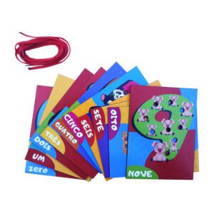 ALINHAVOS DIVERTIDOS DE 0 A 9 +CORDÕES PEÇAS GRANDES MADEIRA