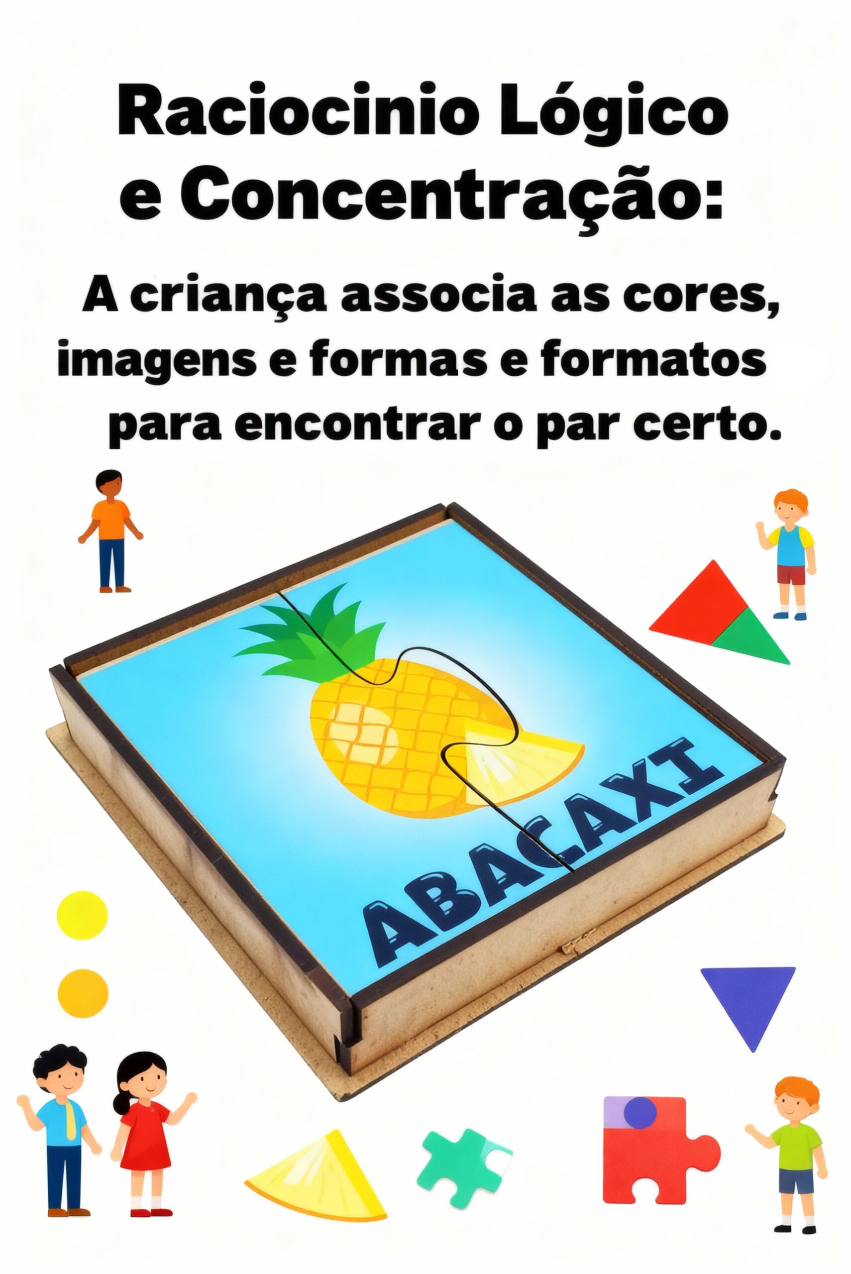 KIT COM 6 QUEBRA CABEÇAS DUAS PEÇAS FRUTAS 1 ANO+ - Imagem 4