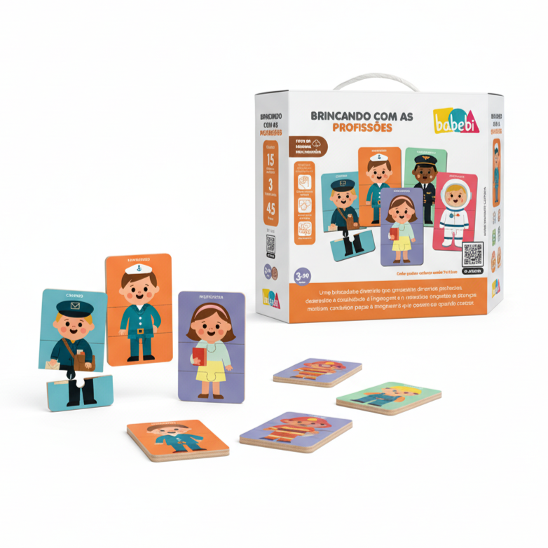 BRINCANDO COM PROFISSÕES 15 QUEBRA CABEÇA 45PÇS GRANDE 3ANOS