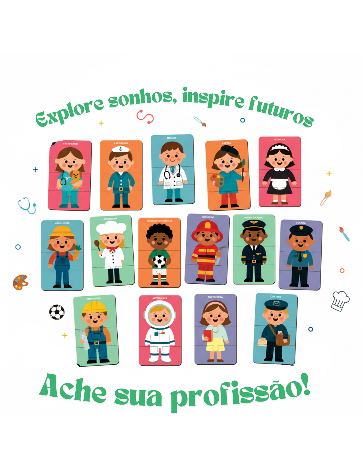 BRINCANDO COM PROFISSÕES 15 QUEBRA CABEÇA 45PÇS GRANDE 3ANOS - Imagem 5