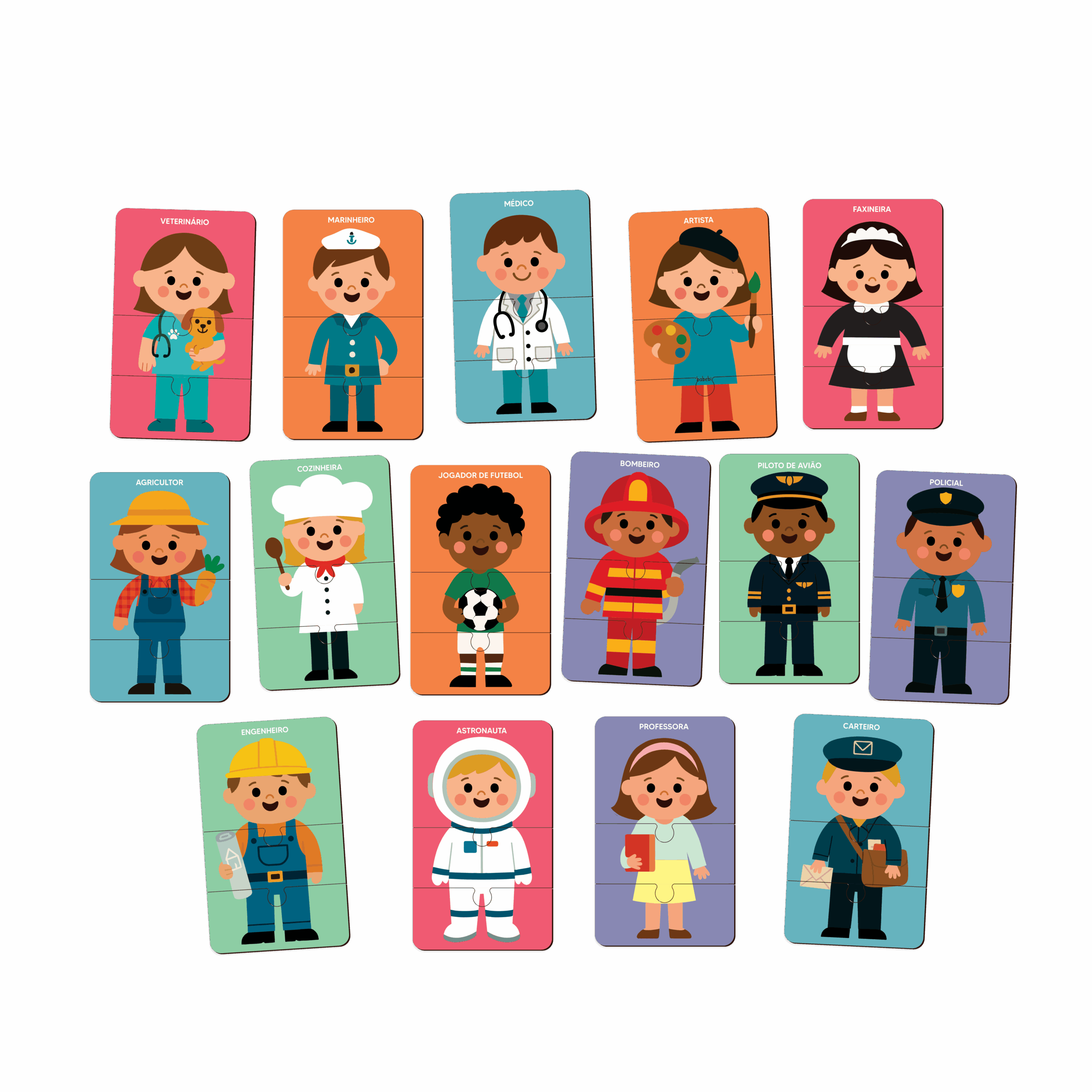 BRINCANDO COM PROFISSÕES 15 QUEBRA CABEÇA 45PÇS GRANDE 3ANOS - Imagem 2