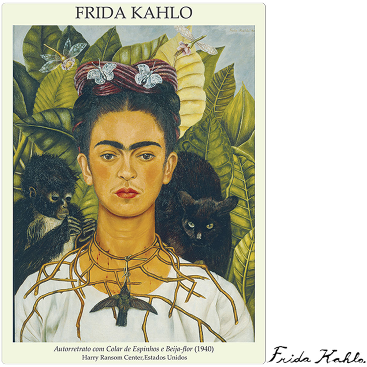 QUEBRA CABEÇA 1000PÇS OBRAS DE ARTE FRIDA KAHLO AUTORRETRATO - Imagem 5