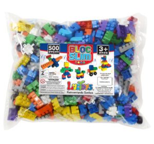 BLOCOS DE MONTAR BLOCSLIM 500 PEÇAS BAG LUCTOYS EDUCATIVO