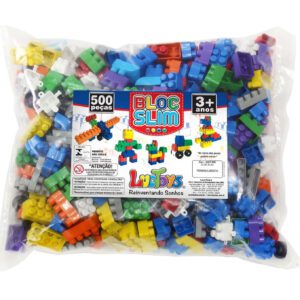 BLOCOS DE MONTAR BLOCSLIM 500 PEÇAS BAG LUCTOYS EDUCATIVO