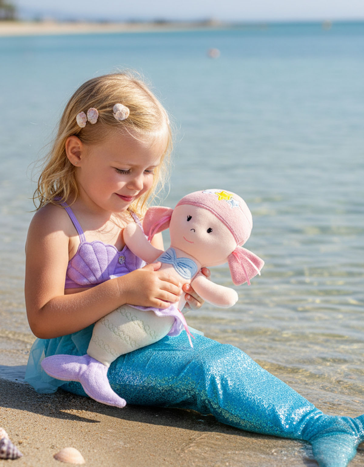 BONECA DE PANO SEREIA AMANDA LAVÁVEL ANTIALÉRGICO 35CM - Imagem 3