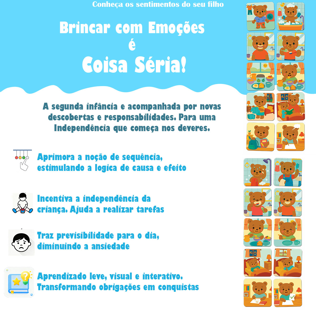 SEQUENCIA DIA A DIA DO URSINHO 20 PÇS MADEIRA GRANDE 2 ANOS+ - Imagem 5