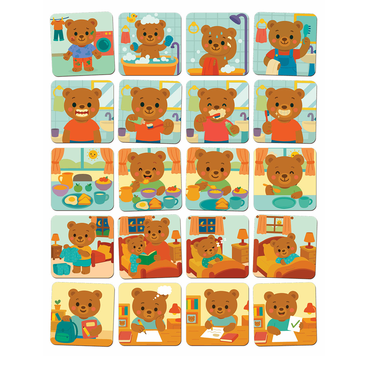 SEQUENCIA DIA A DIA DO URSINHO 20 PÇS MADEIRA GRANDE 2 ANOS+ - Imagem 2