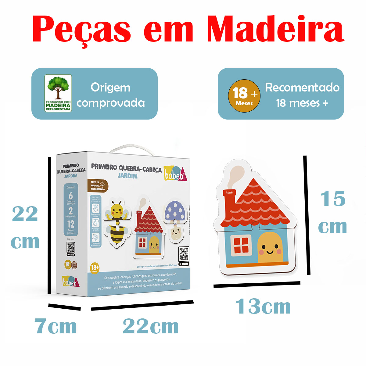 MEU PRIMEIRO QUEBRA CABEÇA JARDIM GIGANTE KIT COM 6 1ANO+ - Imagem 4