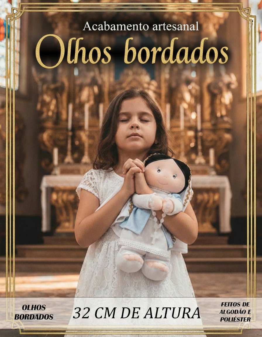 BONECA DE PANO MARIA LUXO BÍBLICO LAVÁVEL ANTIALÉRGICO 32CM - Imagem 4