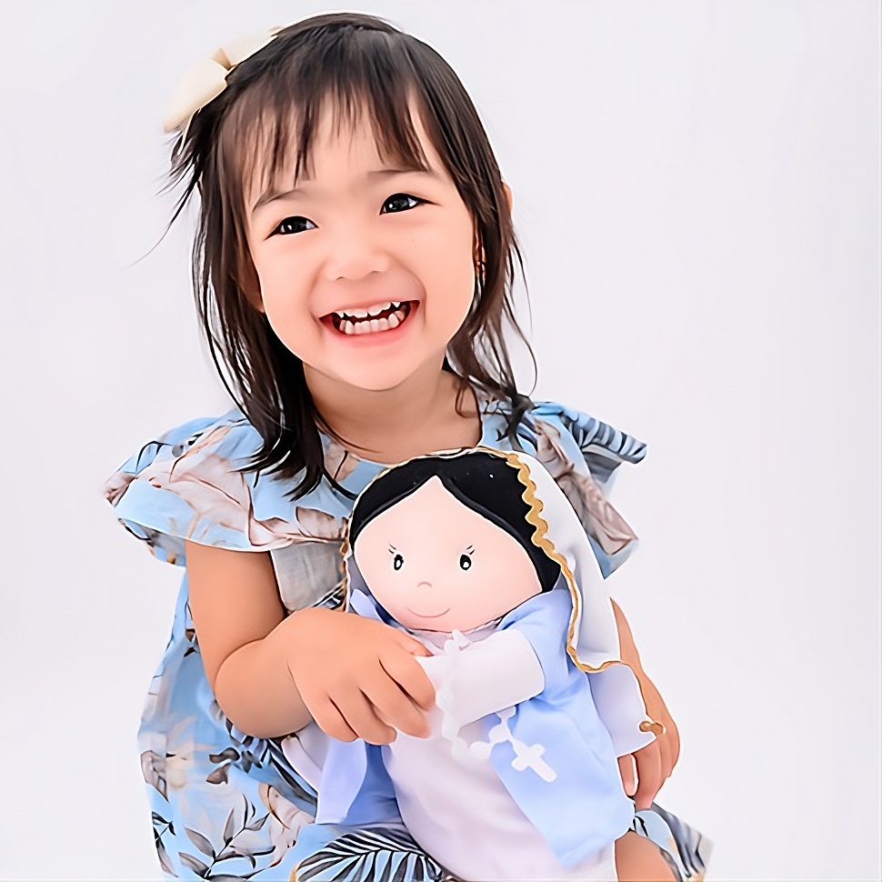 BONECA DE PANO MARIA LUXO BÍBLICO LAVÁVEL ANTIALÉRGICO 32CM - Imagem 2