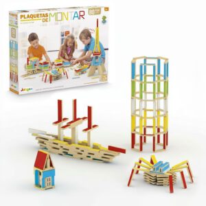 PLAQUETAS DE MONTAR 80 PÇS COLORIDAS CONSTRUÇÃO CRIATIVIDADE