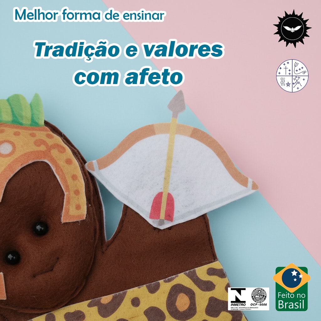 FANTOCHE DOS ORIXÁS OXOSSI CAÇADOR LINDO FEITO EM FELTRO - Imagem 4