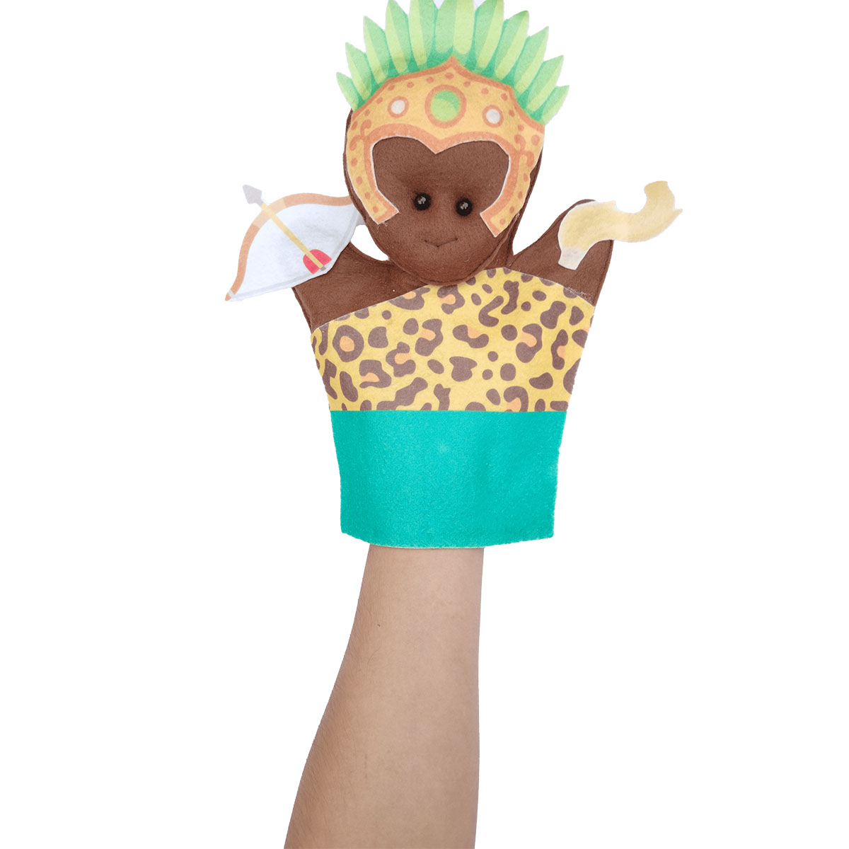 FANTOCHE DOS ORIXÁS OXOSSI CAÇADOR LINDO FEITO EM FELTRO - Imagem 2