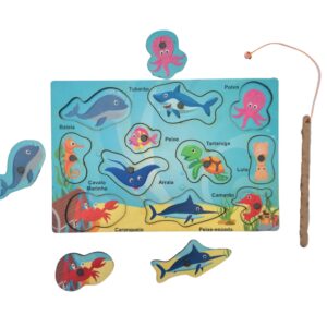 PESCARIA DE ENCAIXE TABULEIRO COM VARINHA E ÍMÃ FUNDO DO MAR