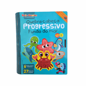 KIT COM 6 QUEBRA CABEÇA PROGRESSIVO FUNDO DO MAR 27 PEÇAS