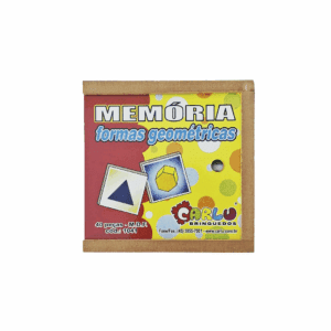 JOGO DA MEMÓRIA FORMAS GEOMÉTRICAS 40 PÇS CAIXA DE MADEIRA