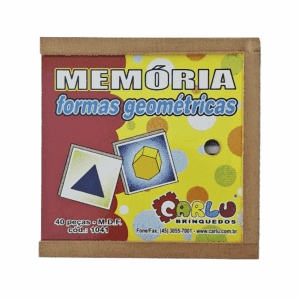 JOGO DA MEMÓRIA FORMAS GEOMÉTRICAS 40 PÇS CAIXA DE MADEIRA