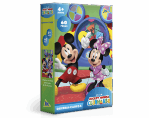 QUEBRA CABEÇA MICKEY E MINNIE 60 PEÇAS 4+