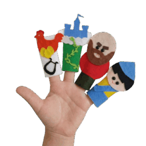 DEDOCHE DE FELTRO JOÃO E O PÉ DE FEIJÃO KIT C 4 PERSONAGENS