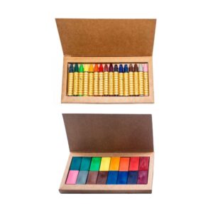 KIT COM 32 GIZ DE CERA APISCOR - 16 BASTÃO + 16 BLOCOS